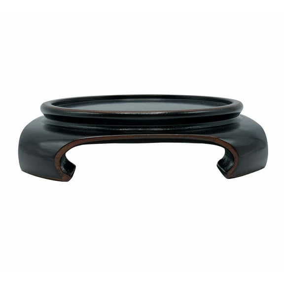 Vase Stand Square Black Finish (5" Inside Round Rim) - Oriental Furniture Warehouse