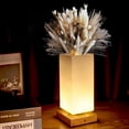 thumbnail image 1 of Vase Lamp, USB Charge Flower Lamp Vase Table Lamp, Dimmable Bedside Lamp, Frosted Glass Shade with Wood Base for Bedroom Living Room Office Desk, 1 of 6