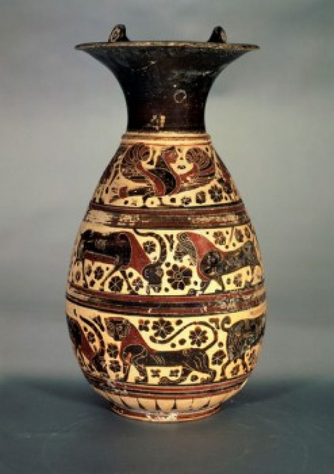 Vase Winged Sphynx Lion and Ibex Greek Art Musee du Louvre Paris Canvas Art - (18 x 24)