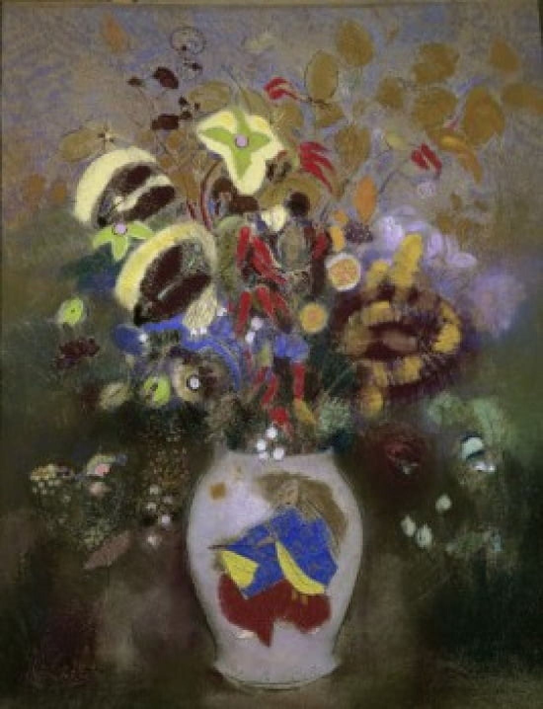 Vase With Flowers Odilon Redon (1840-1916French) Private Collection Canvas Art - Odilon Redon (18 x 24)