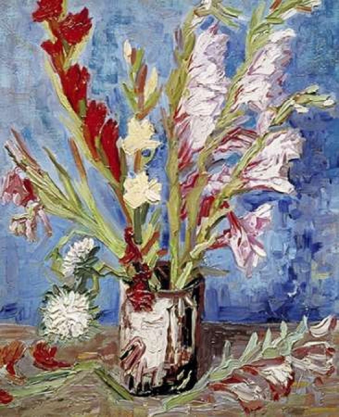 Vase With Gladioli Canvas Art - Vincent Van Gogh (24 x 30)