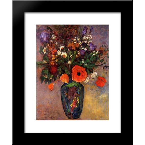 Vase de Fleurs 20x24 Framed Art Print by Redon, Odilon