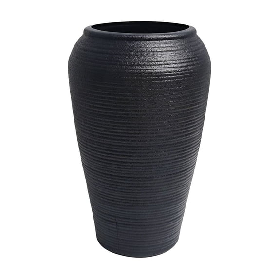 Vase for Home Decor - Boho Vases for Flower, Modern Textured Vase for Centerpieces, Living Room, Kitchen, Fireplace, Entryway Decor Black