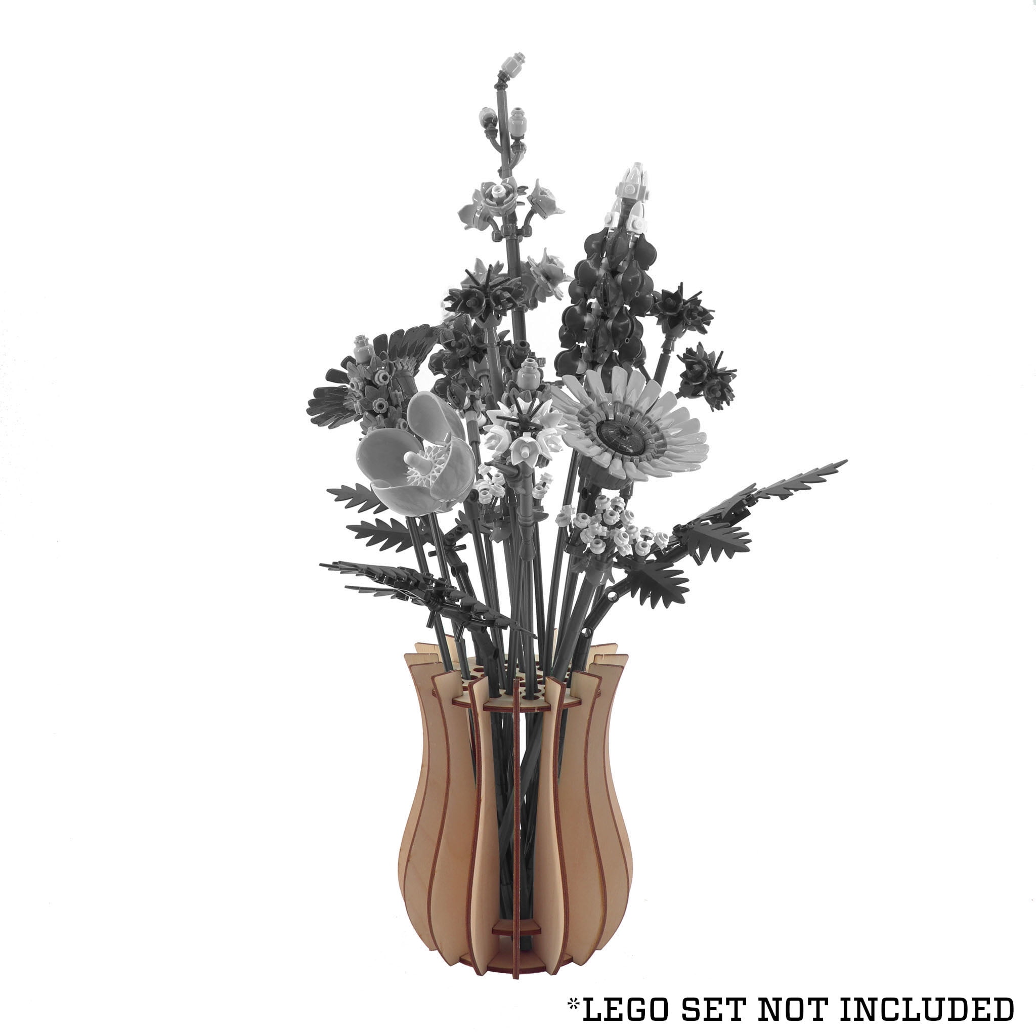 Brickcessories Easy to Assemble with Snap-Together Design LEGO Wooden Vase