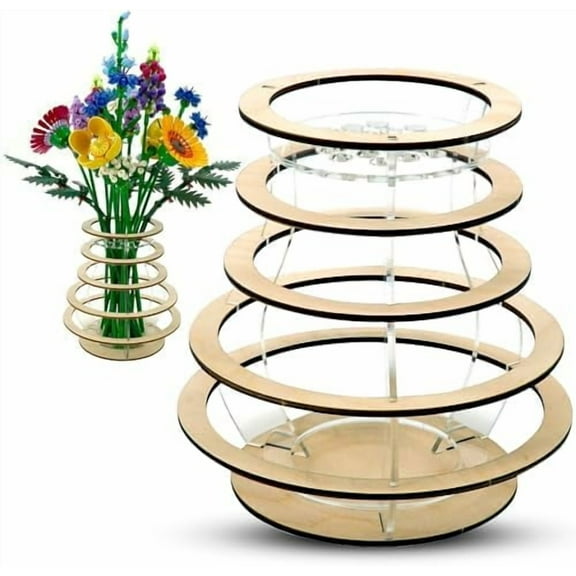 Vase for Lego Flowers Bouquet Building Set, Wooden Lego Vase, Gift for Lego Flower Lovers