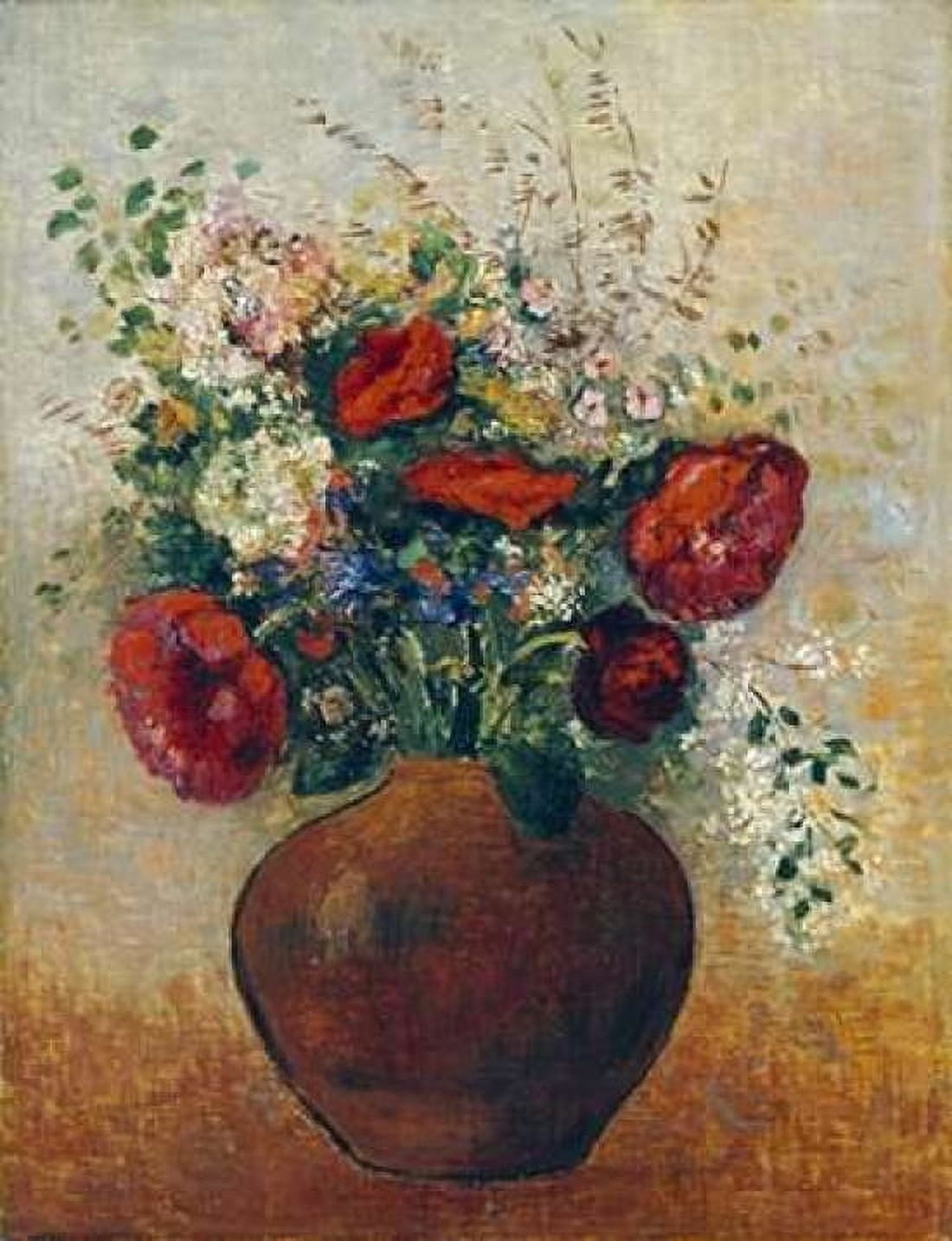 Vase of Flowers Canvas Art - Odilion Redon (18 x 24)