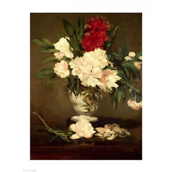 Vase of Peonies on A Small Pedestal 1864 Poster Print by Edouard Manet - 18 x 24 in.