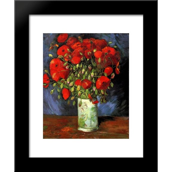 Vase with Red Poppies 20x24 Framed Art Print by Vincent van Gogh
