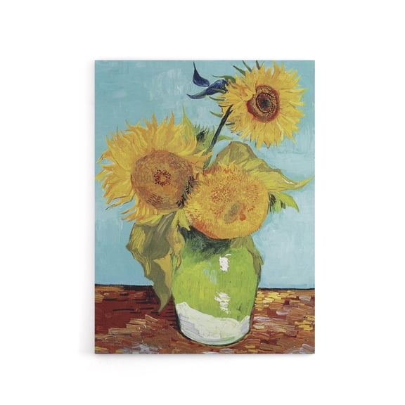 Vase with Three Sunflowers Van Gogh Vintage Canvas Wall Art 24X32"