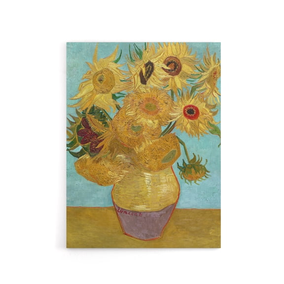 Vase with Twelve Sunflowers Van Gogh Vintage Canvas Wall Art 12X16"