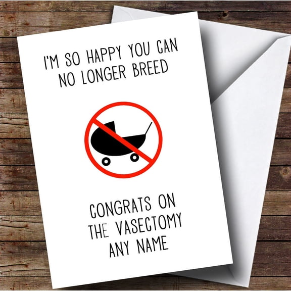 Vasectomy Congratulations Card Humorous "No More Babies" Design Blank Inside, Envelope Included Perfect for Celebrating a Vasectomy Milestone