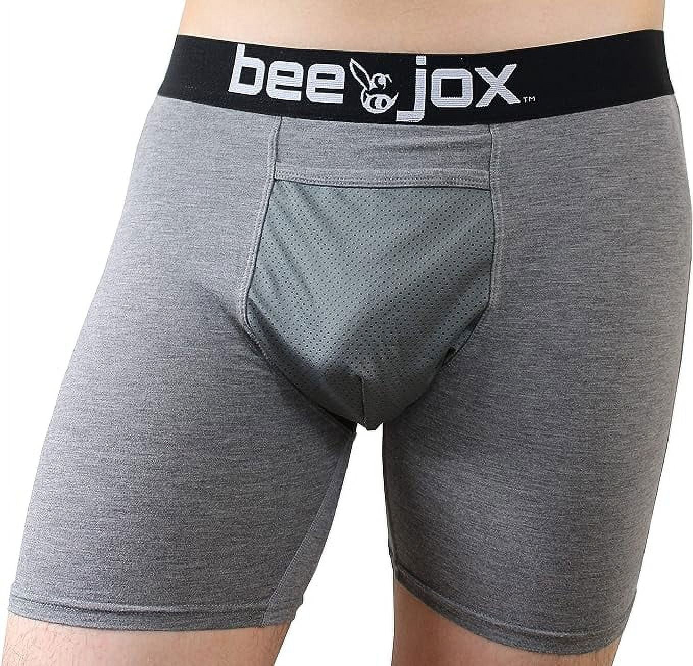 Vasectomy Underwear, Large, BeeJox Boxer Briefs w/Jockstrap-style Hammock,  2-pack