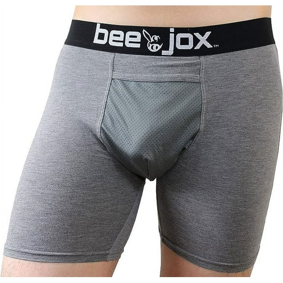 Vasectomy Underwear, X-Large, BeeJox Boxer Briefs w/Jockstrap-style Hammock, 2-pack