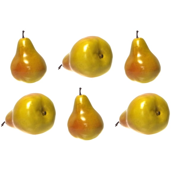 Vasefill 6-Pack Artificial Green Red Pear Pears Fruit Six Pieces Faux Fake Pera