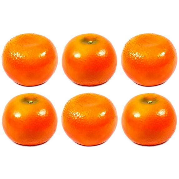 Vasefill 6-Pack Artificial Orange Tangerine Tangerines Fruit Six Pieces Faux Fake Mandarina