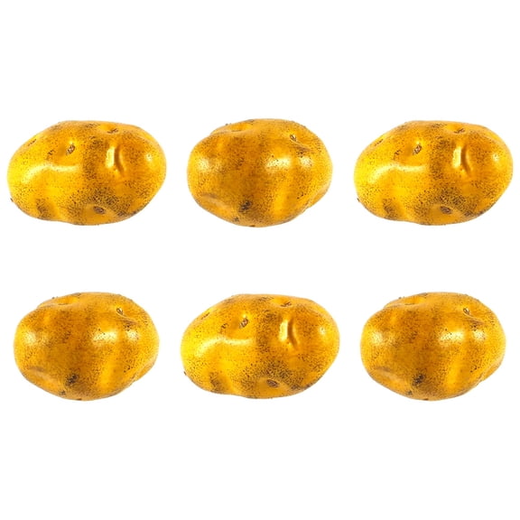 Vasefill 6-Pack Artificial Potato Yellow Decorative Vegetable Fruit Fake Patata