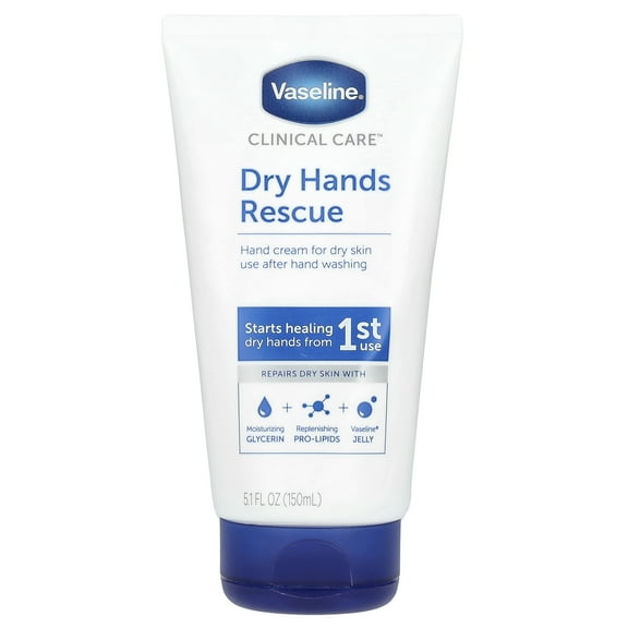 Vaseline, Clinical Care, Dry Hands Rescue, Fragrance Free, 5.1 fl oz (150 ml)