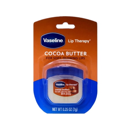 Vaseline Cocoa Butter Lip Therapy for Soft, Glowing Lips, 0.25oz Each