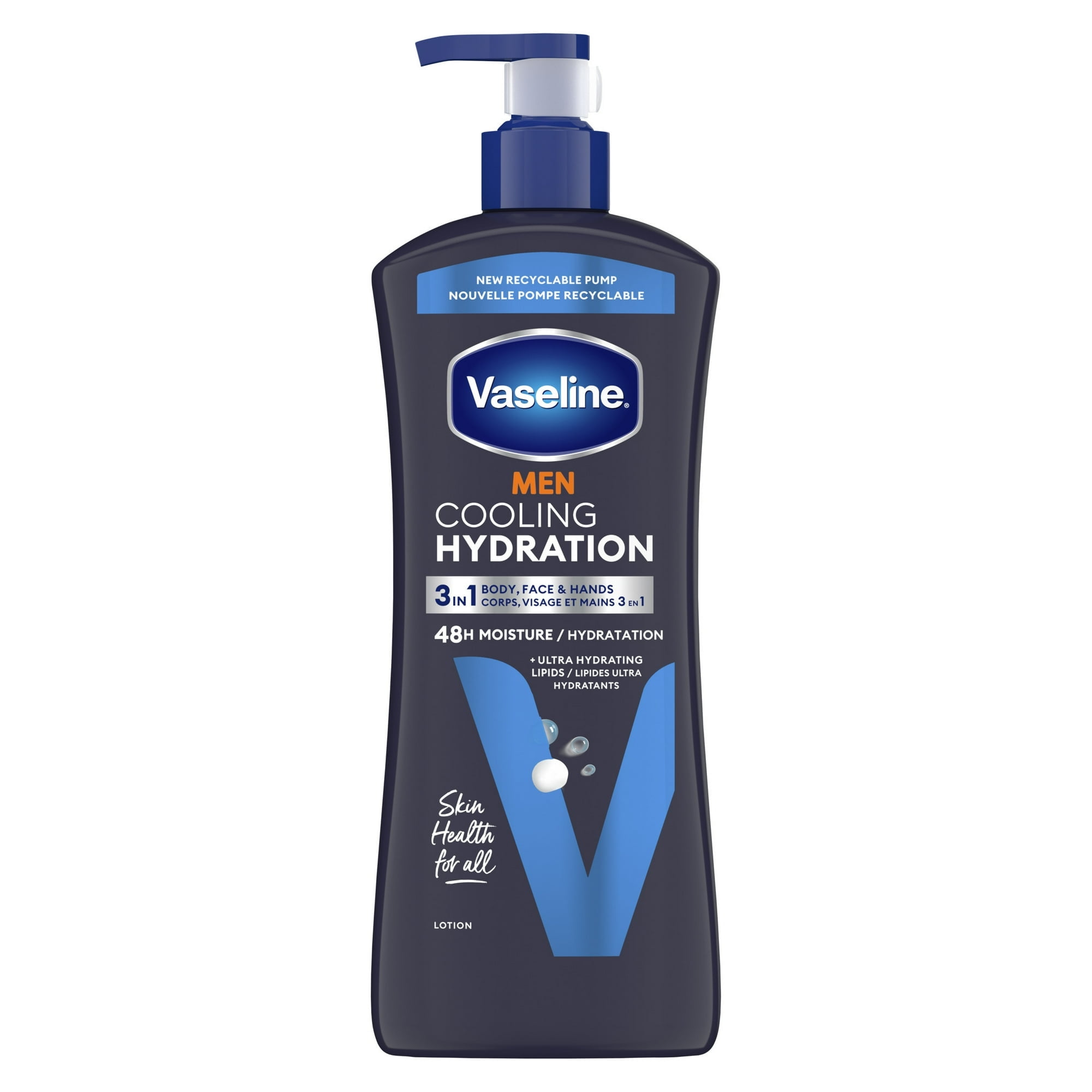 Vaseline Cooling Hydration Healing Moisture Non Greasy Body Lotion For Men, 20.3 oz, 2 Pack