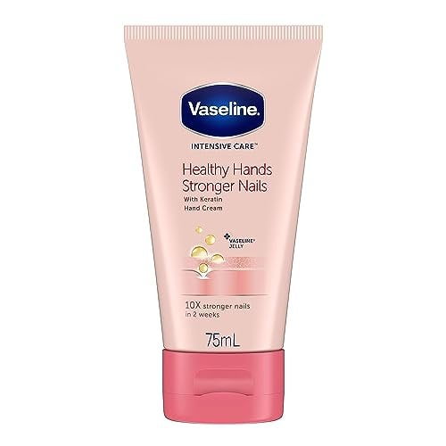Vaseline Hand Cream for Very Dry Hands, Intensive Care Healthy Hands Stronger Nails Cream 75 ml