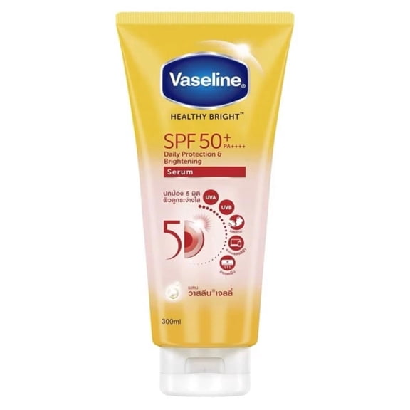 Vaseline Healthy Bright Daily Protection Brightening Serum SPF50+ PA++++ Body Lotion, Niacinamide Brightening & Sun Protection Moisturizer, 300 ml