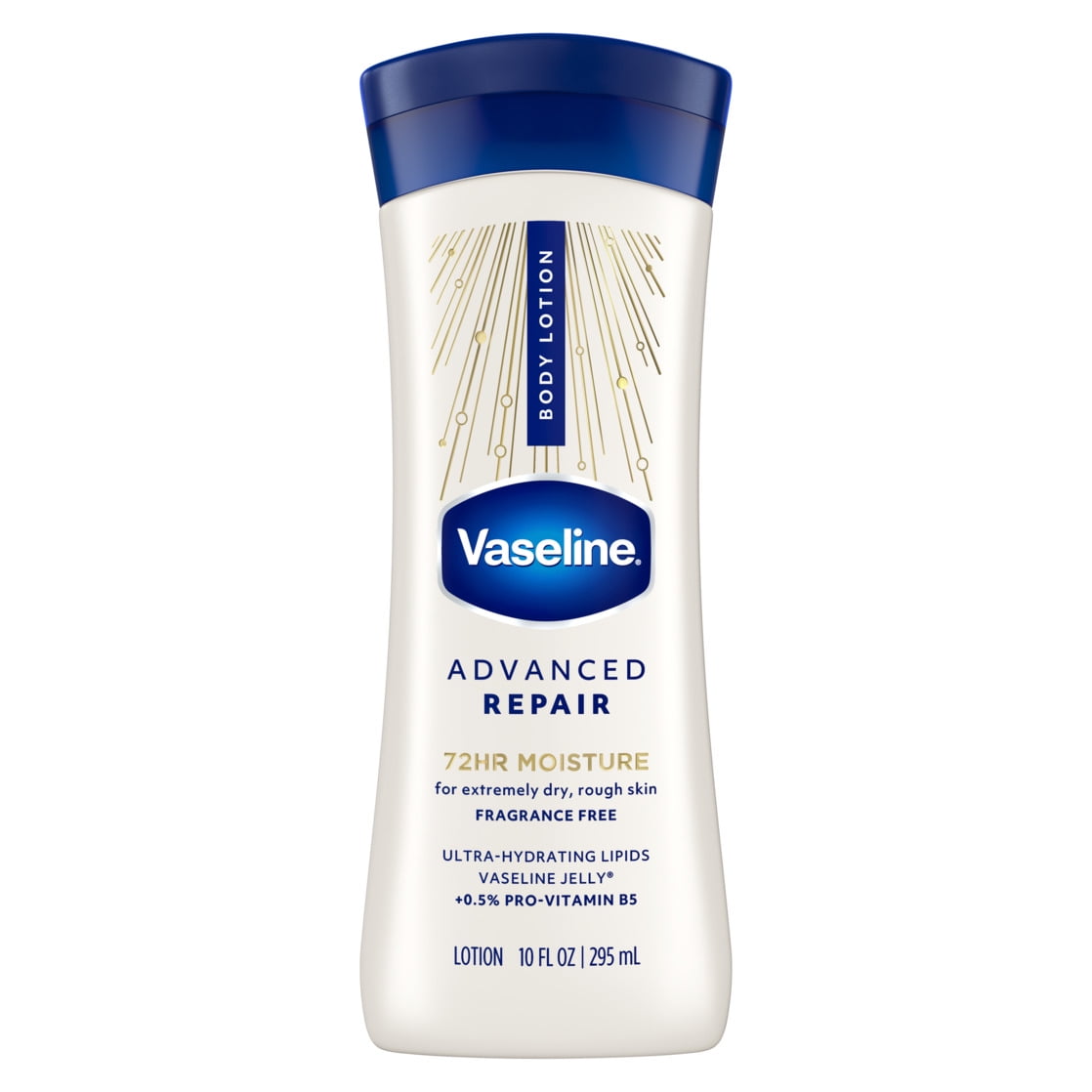 Vaseline Intensive Care Body Lotion for Dry Skin Advanced Repair Unscented Lotion Made with Ultra-Hydrating Lipids + Vaseline Jelly to Repair Extremely Dry Skin, 10 fl oz