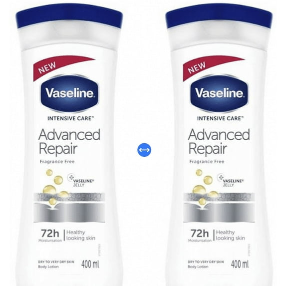 Vaseline Intensive Care Advanced Repair Unscented Lotion 10 oz (2 PACK)