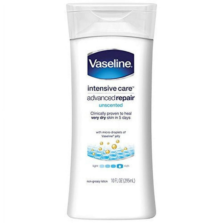 Vaseline Intensive Care Body Lotion, Advanced Repair Unscented, 10