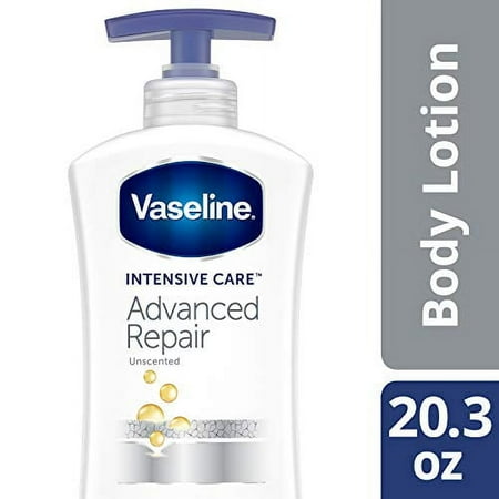 Vaseline Intensive Care Body Lotion, Advanced Repair Unscented, 20.3 oz, 2 Pack