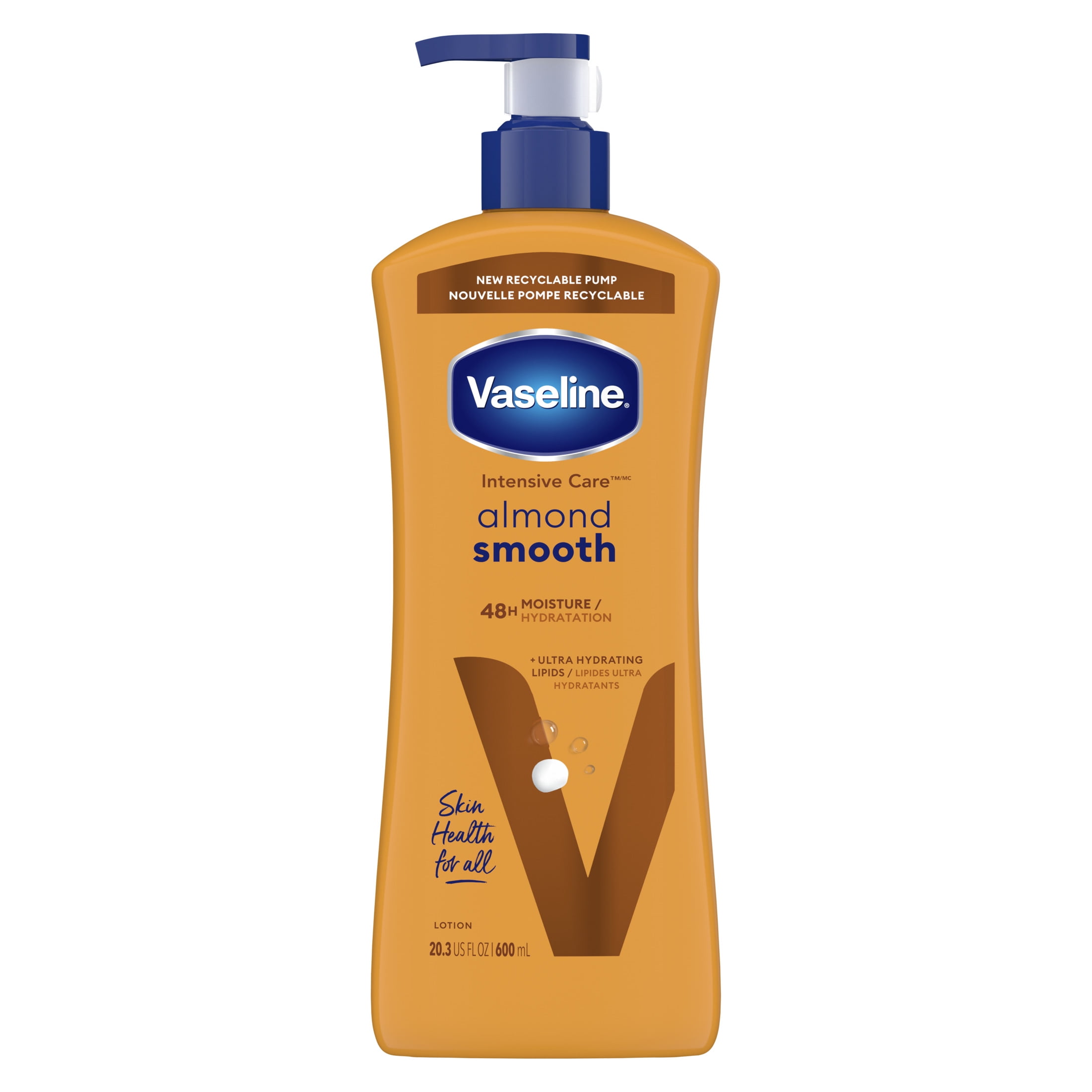 Vaseline Intensive Care Body Lotion Almond Smooth for Women Dry Skin, 20.3 oz