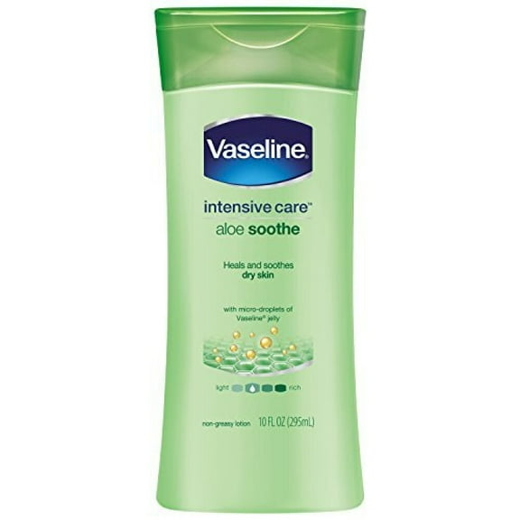 Vaseline Intensive Care Body Lotion, Aloe Soothe 10 oz (Pack of 4)
