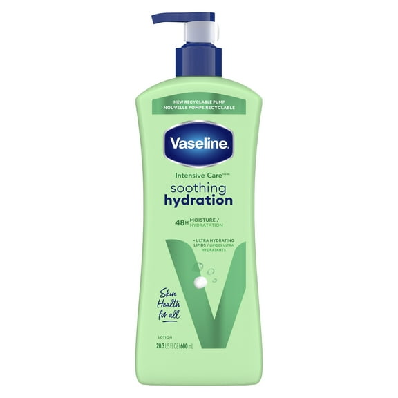 Vaseline Intensive Care Body Lotion Soothing Hydration for Women Dry Skin, 20.3 oz