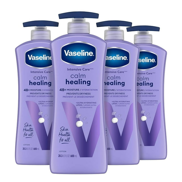 Vaseline Intensive Care Calm Healing Body Lotion 4 ct for Dry Skin with