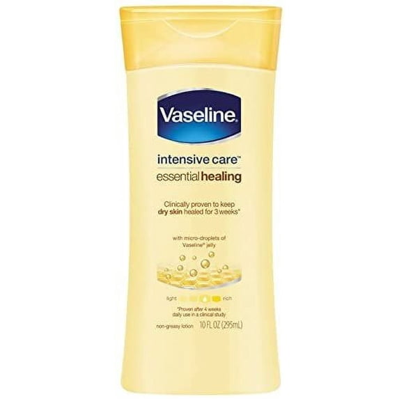 Vaseline Intensive Care Essential Healing Body Lotion Moisturizer 10 oz,4-Pack