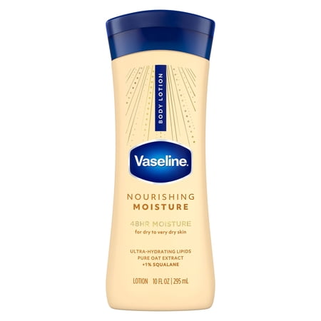 Vaseline Intensive Care Nourishing Moisture Body Lotion for Dry Skin, Lotion Made with Ultra-Hydrating Lipids + Pure Oat Extract for Nourished, Healthy-Looking Skin, 10 fl oz