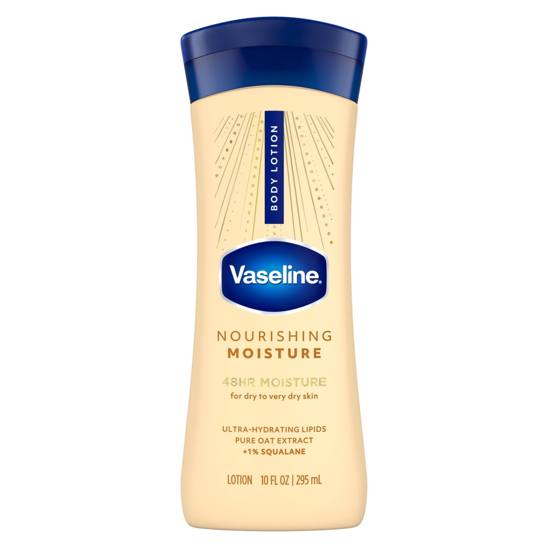 Vaseline Intensive Care Nourishing Moisture Body Lotion for Dry Skin, Lotion Made with Ultra-Hydrating Lipids + Pure Oat Extract for Nourished, Healthy-Looking Skin, 10 fl oz