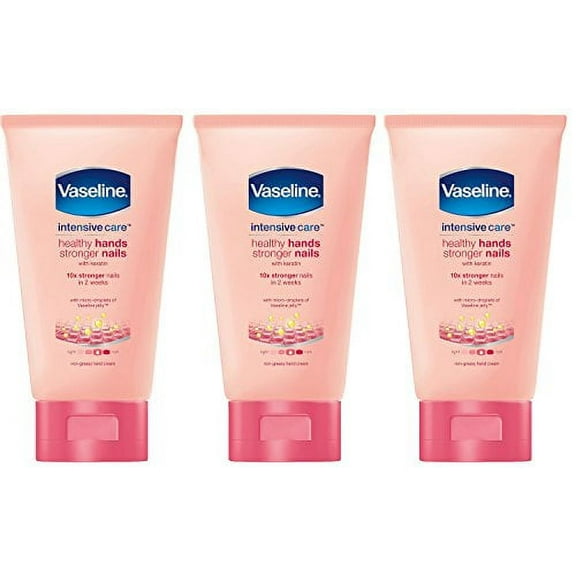 Vaseline Intensive Care Healthy Hand & Nail Conditioning Hand Cream, with Keratin, 2.5 Ounce (Pack of 3)