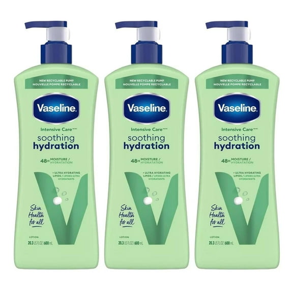 Vaseline Intensive Care Lotion 20.3oz Aloe Soothe Pump (Dry) (Pack of 3)