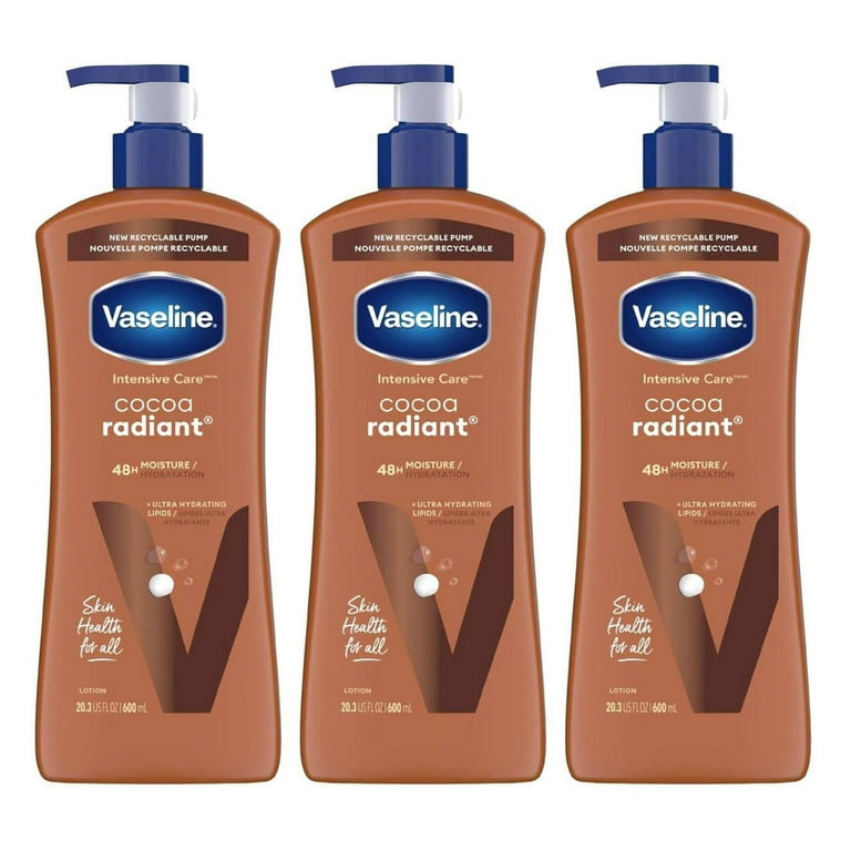Vaseline, Intensive Care Radiant Cocoa Lotion, 3 Pieces - 20.3 oz