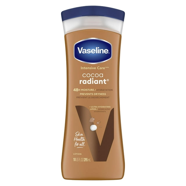 Vaseline Intensive Care Radiant Non Greasy Body Lotion for Dry Skin, Cocoa, 10 fl oz