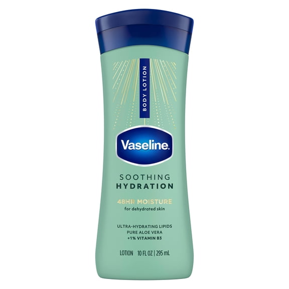 Vaseline Intensive Care Hand and Body Lotion For Dehydrated Skin Soothing Hydration Dry Skin Lotion With Aloe Vera Extract & Ultra-Hydrating Lipids 10 fl oz