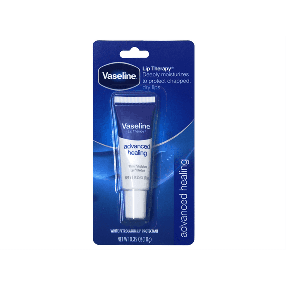 Vaseline Lip Therapy Lip Balm Tube, Advanced Healing Lip Protectant, 0.35 OZ - 8 Pack