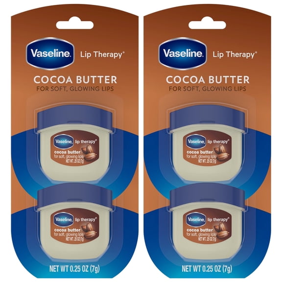 Vaseline Lip Therapy Cocoa Butter.25 oz (Pack of 4)