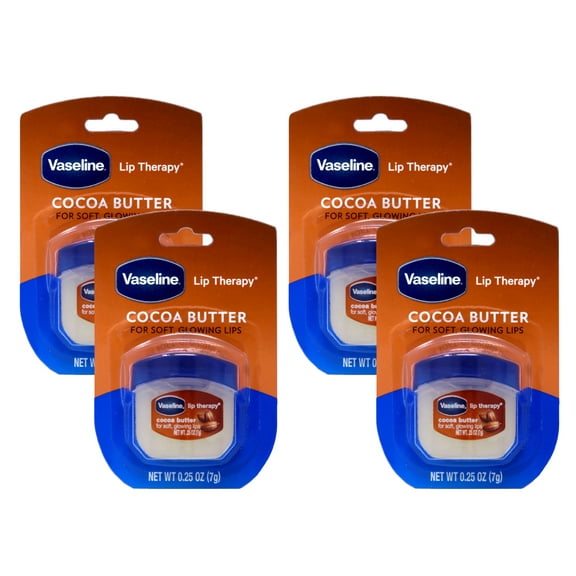 Vaseline Lip Therapy Cocoa Butter, .25 oz (Pack of 4)