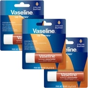 Vaseline Lip Therapy Cocoa Butter, Lip Balm, 3 Pack