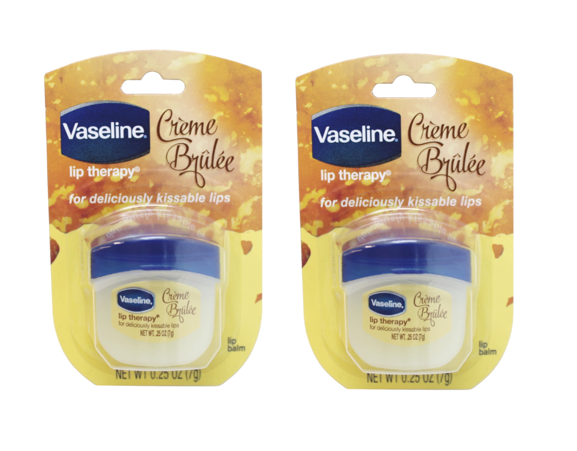 Vaseline Lip Therapy Creme Brulee, Moisturizing Lip Balm, 0.25 oz (Pack of 2)