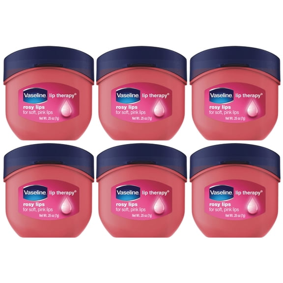 Vaseline Lip Therapy Lip Balm Mini, Rosy Lips | Lip Repair In A Container For Cracked, Dry Lip | Travel Size 0.25 Oz (Pack Of 6).