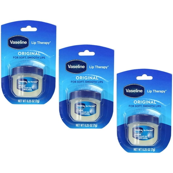 Vaseline Lip Therapy Lip Balm, Original 0.25 oz Pack of 3