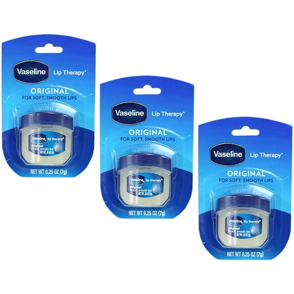 Vaseline Lip Therapy Lip Balm, Original 0.25 oz Pack of 3