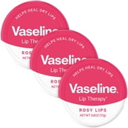 Vaseline Lip Therapy Lip Balm, Rosy Lips 0.6 oz Pack of 3
